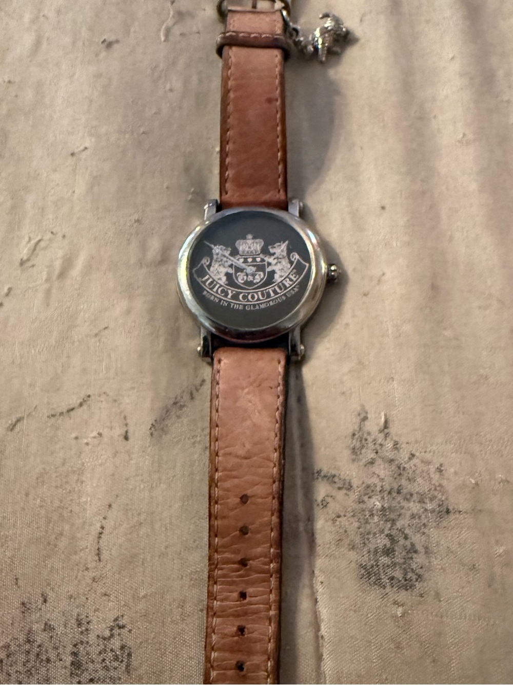 Juicy Couture Brown Leather Strap Silver-Tone Watch